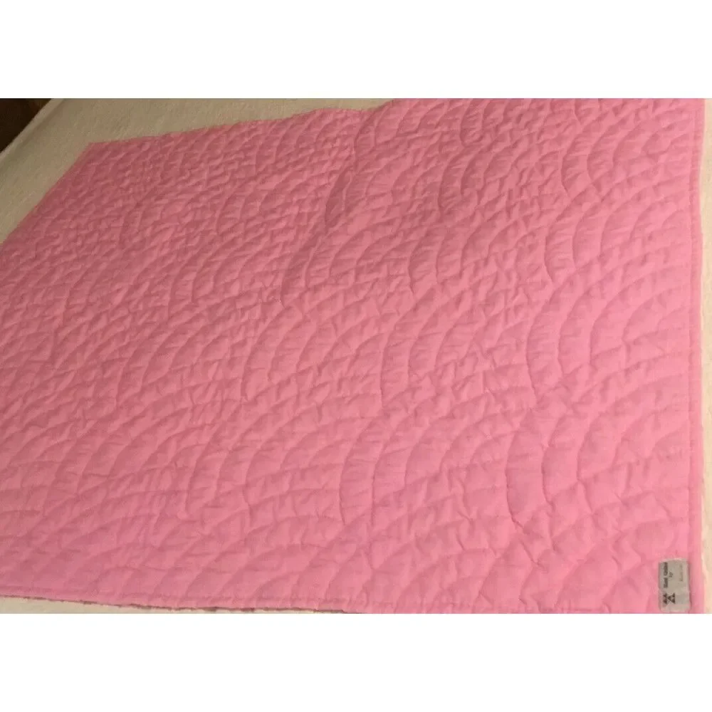 Baby‎ Quilt Crib 45x40 Small Quit 20x18 Handmade By Karen Cox Pink Green